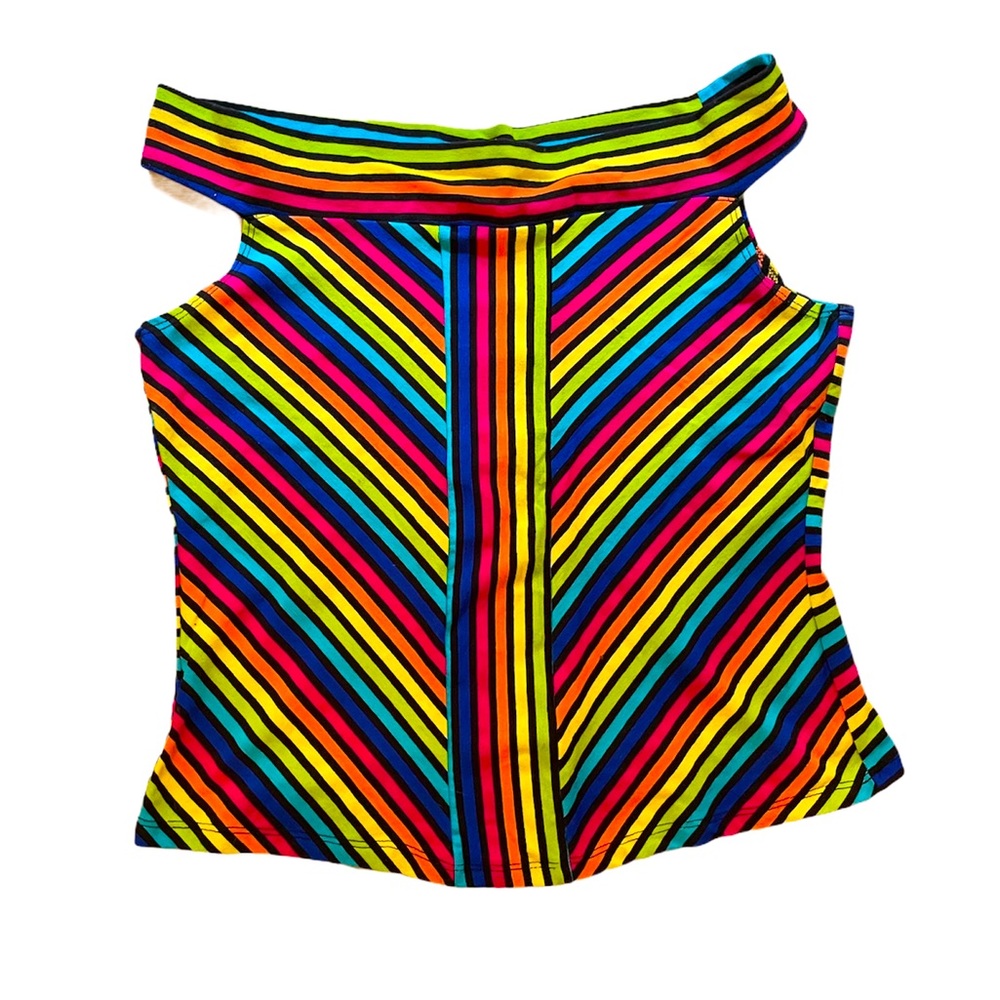 Rainbow striped vintage crop top - PRIDE perfect!